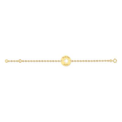 750/1000 Yellow Gold "Tu Es Mon Etoile" Bracelet, Length 12 to 14 cm - Lucas Lucor