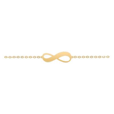18K Yellow Gold Infinity Bracelet, Adjustable 18 cm - Lucas Lucor
