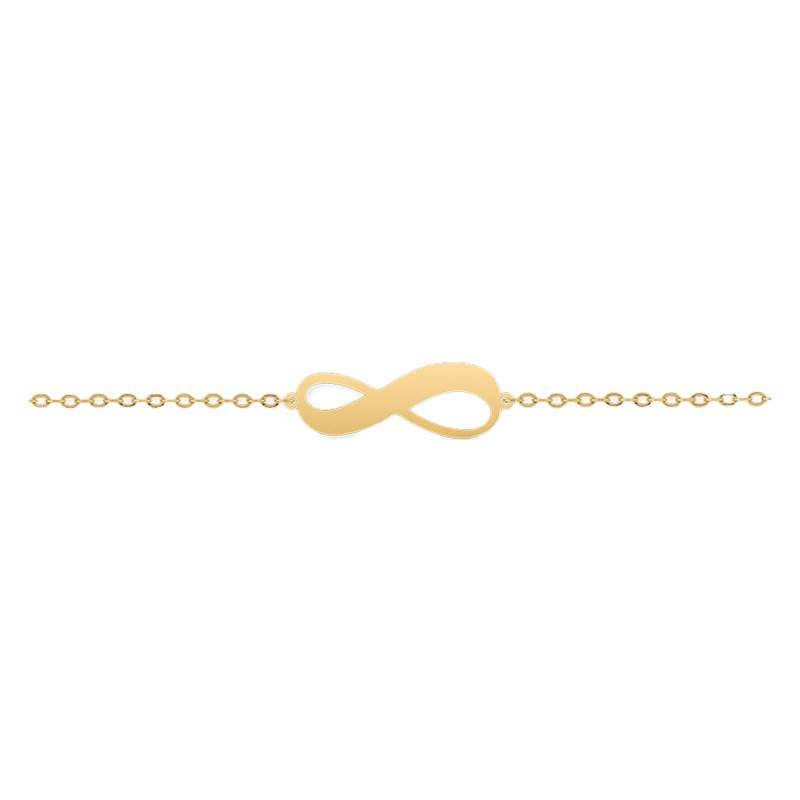 18K Yellow Gold Infinity Bracelet, Adjustable 18 cm - Lucas Lucor