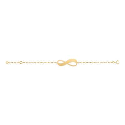 18K Yellow Gold Infinity Bracelet, Adjustable 18 cm - Lucas Lucor