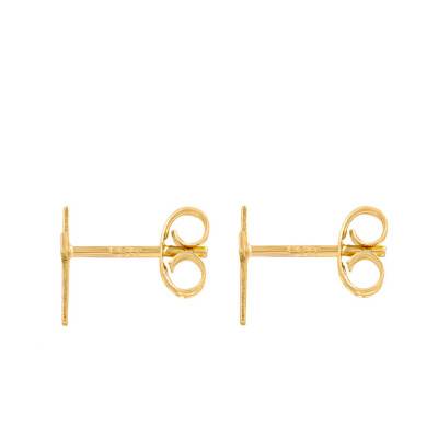 375 Yellow Gold Cross Stud Earrings - Bambins