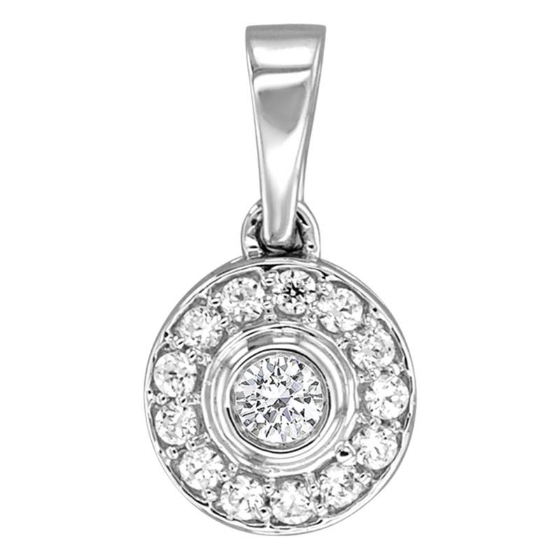 Princess 750/1000 White Gold & Diamond Pendant - Juweel