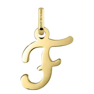 Letter F 750/1000 Yellow Gold Pendant - Argyor