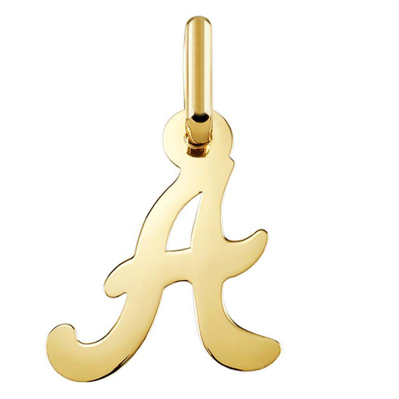 750 Yellow Gold Letter A Pendant - Argyor