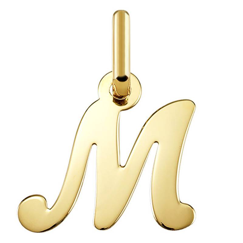 Letter M 750/1000 Yellow Gold Pendant - Argyor