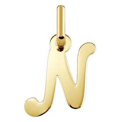 Pendentif Lettre N en Or Jaune 750 - Argyor