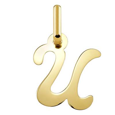 Pendentif Lettre U en Or Jaune 750 - Argyor
