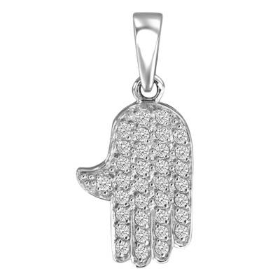 Pendentif Main Fatma Diamants HSI1 & Or Blanc 750 - Ancelys