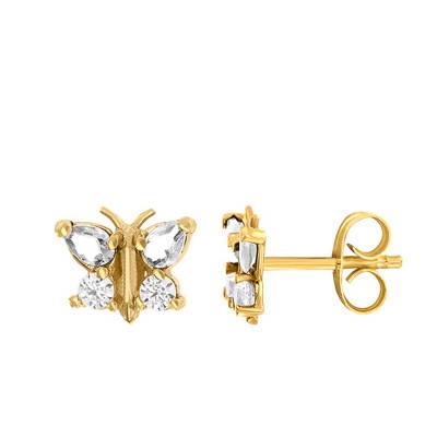 Boucles papillon, Oxydes et Or Jaune - Bambins