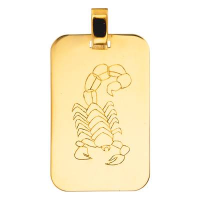 18K Yellow Gold G.I. Scorpion Dog Tag Pendant - Ocarat