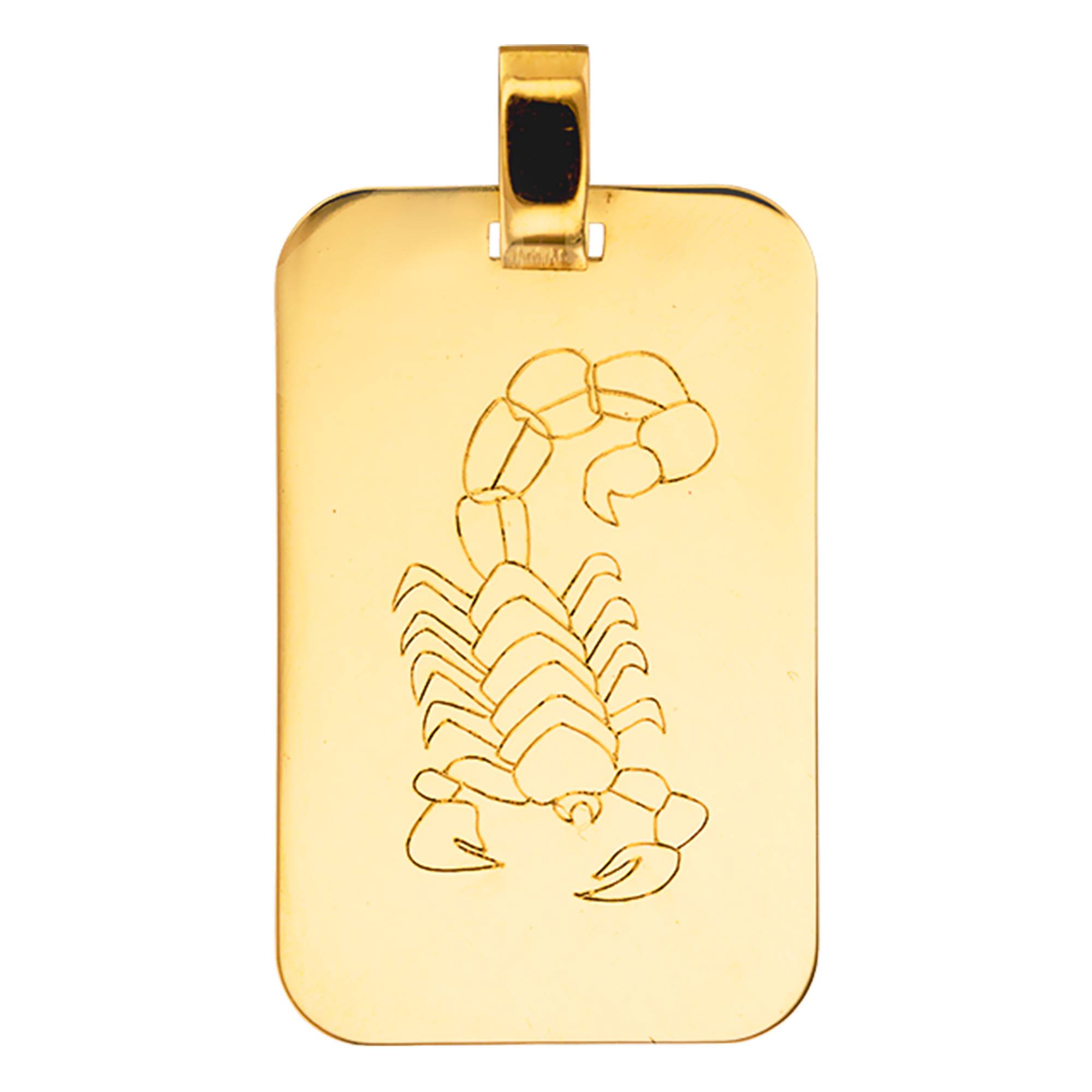 Pendentif Homme Acier Scorpion + Chaîne Boule - Signe Grec Zodiaque - Neuf Avec étiquette