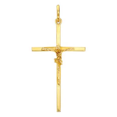 Christ en Croix Fil Carré Or Jaune 375 - Vandona