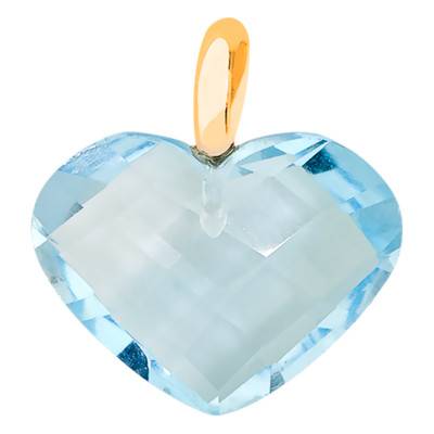 Pendentif Coeur Topaze Bleu Or Jaune - Les Valentines