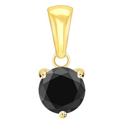 750/1000 Yellow Gold & Black Diamond Pendant - Emanessence