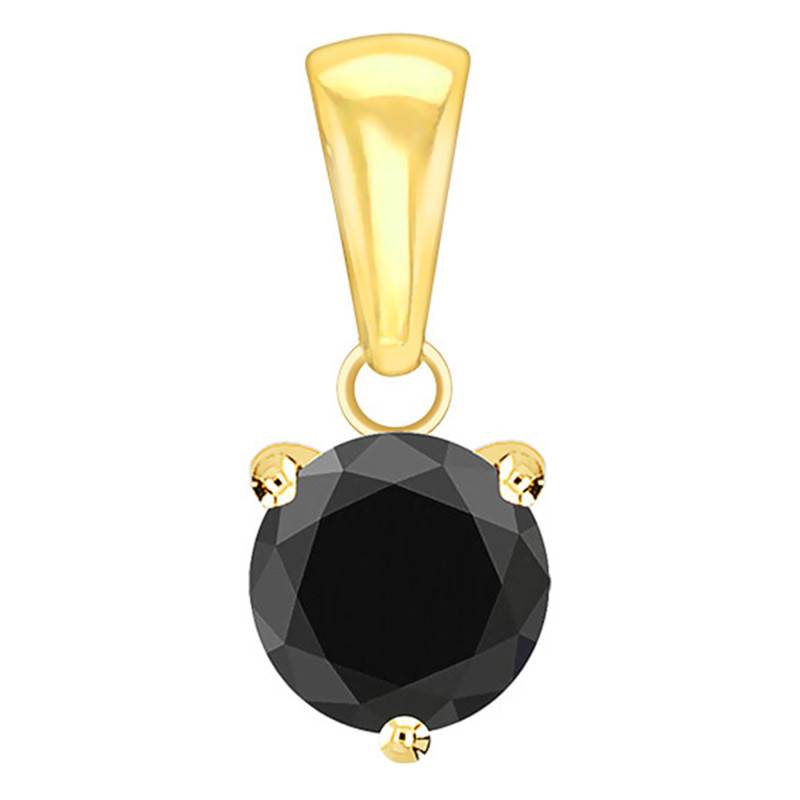 750/1000 Yellow Gold & Black Diamond Pendant - Emanessence