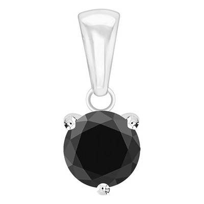 Pendentif Diamant Noir Or Blanc 750 - Emanessence