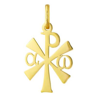 750/1000 Yellow Gold Chi-Rho Pendant - Argyor