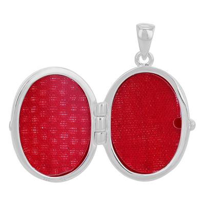 Pendentif Porte Photo Ovale en Argent 925 & Zircones Blanches - Artemis