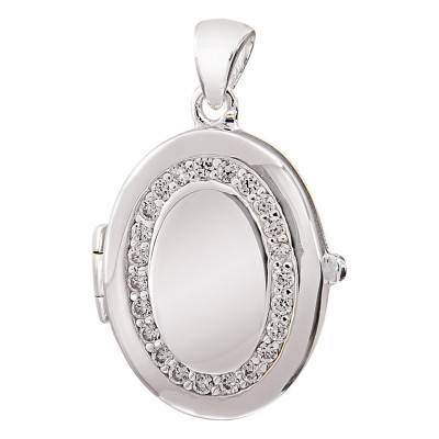 Pendentif Photo Ovale en Argent 925 & Zircones - Artemis