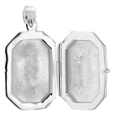 Pendentif Photo Octogonal Floral en Argent 925 - Artemis
