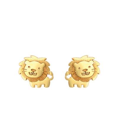 750/1000 Yellow Gold Lion Stud Earrings - Bambins