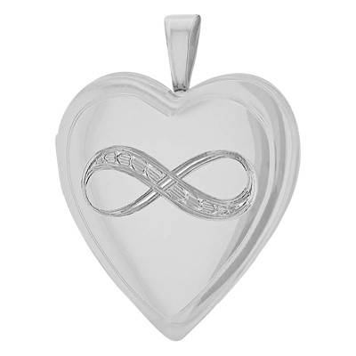 925 Silver Heart Infinity Photo Locket Pendant - Artemis