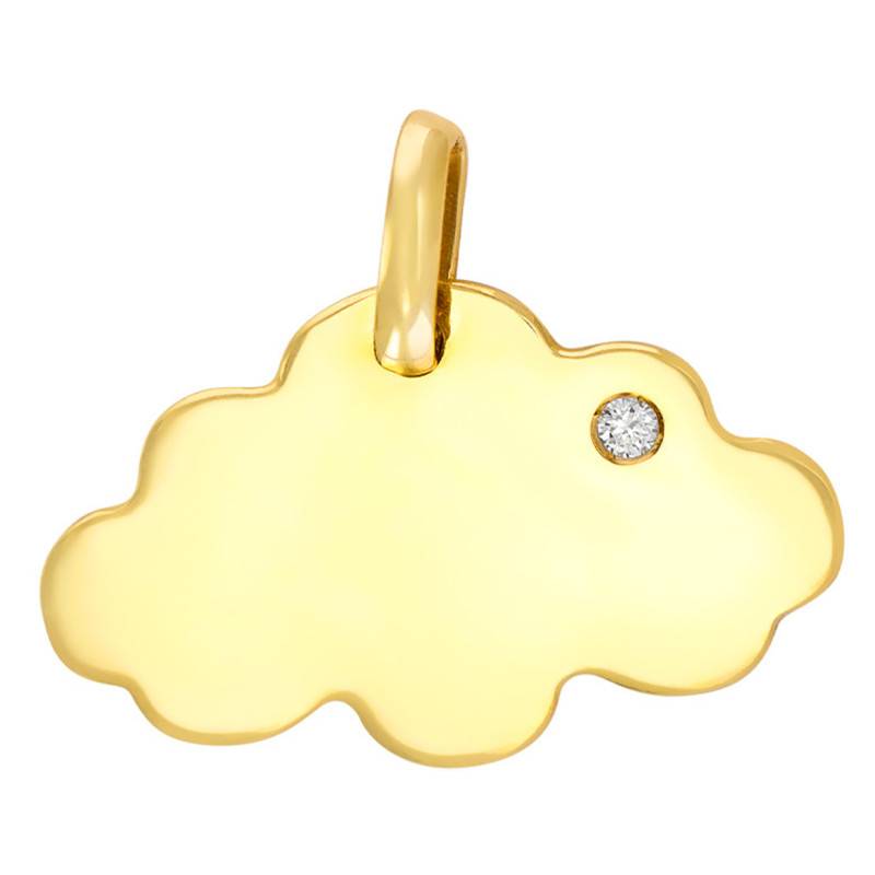 Yellow Gold 375/1000 or 750/1000 Cloud Pendant & Diamond 0,011 ct - Rosatella