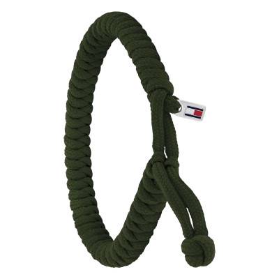 Green Nylon Axel Bracelet, Adjustable Length 19 cm - 2790594 - Tommy Hilfiger