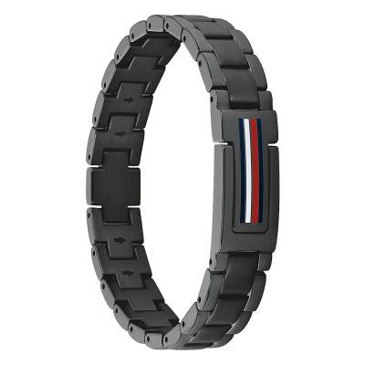 Black Steel Mason Bracelet, Adjustable Length 19 cm - 2790597 - Tommy Hilfiger
