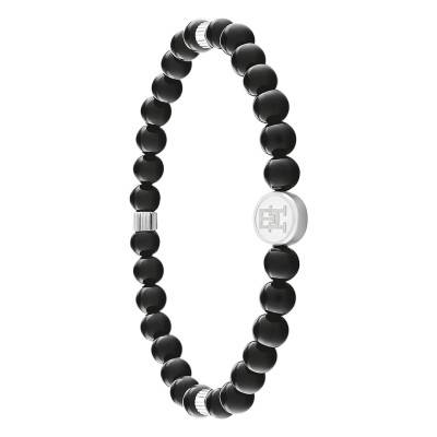 Steel & Onyx Beads Bracelet, Length 18,50 cm - 2790609 - Tommy Hilfiger