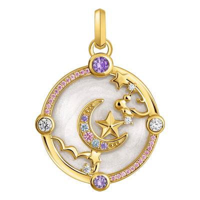 Pendentif Cosmic Amulets en Plaqué Or Jaune & Pierres Multicolores - PE954-565-7 - Thomas Sabo