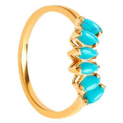 Bague Turquoise Ethereal Dorée - Aleyolé