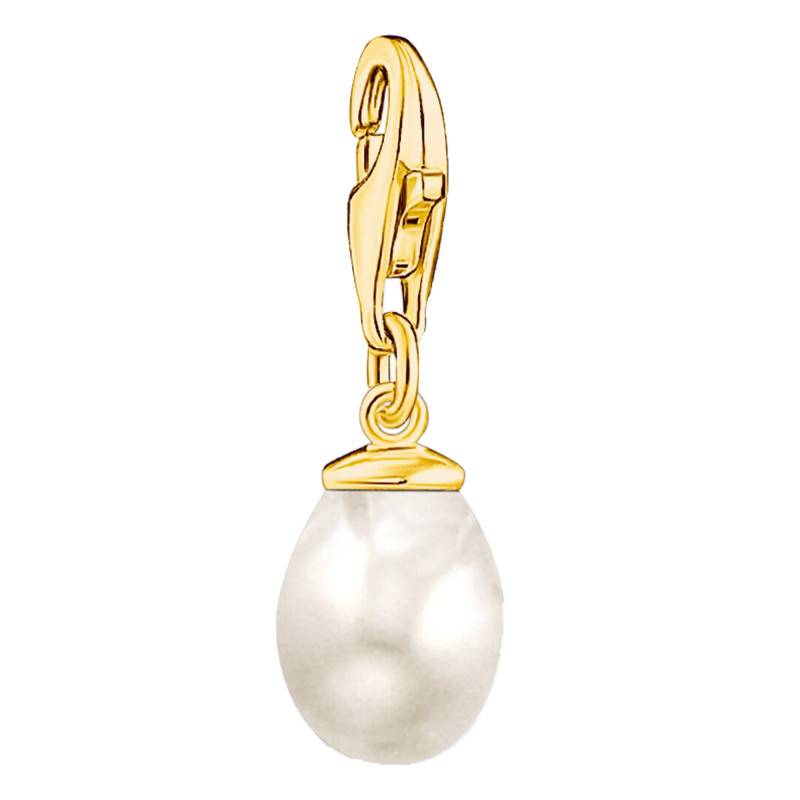 Yellow Gold-Plated Freshwater Pearl Charm Pendant - 1996-430-14 - Thomas Sabo