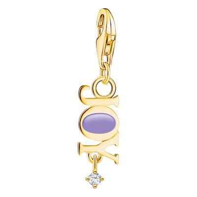 Pendentif Charm Joy Violet & Pampille Oxyde Blanc en Plaqué Or - 2007-565-13 - Thomas Sabo