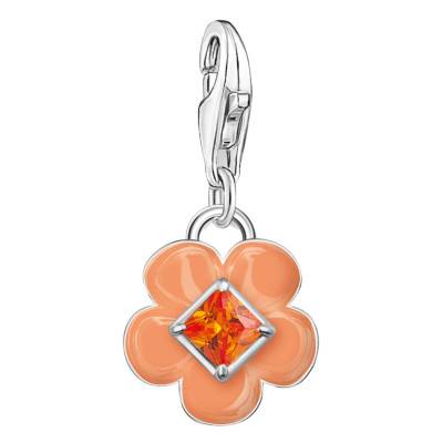 925 Silver Orange Cubic Zirconia Flower Charm Pendant - 2029-041-8 - Thomas Sabo