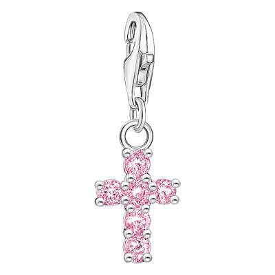 925 Silver Pink Stone Cross Charm Pendant - 2032-051-9 - Thomas Sabo