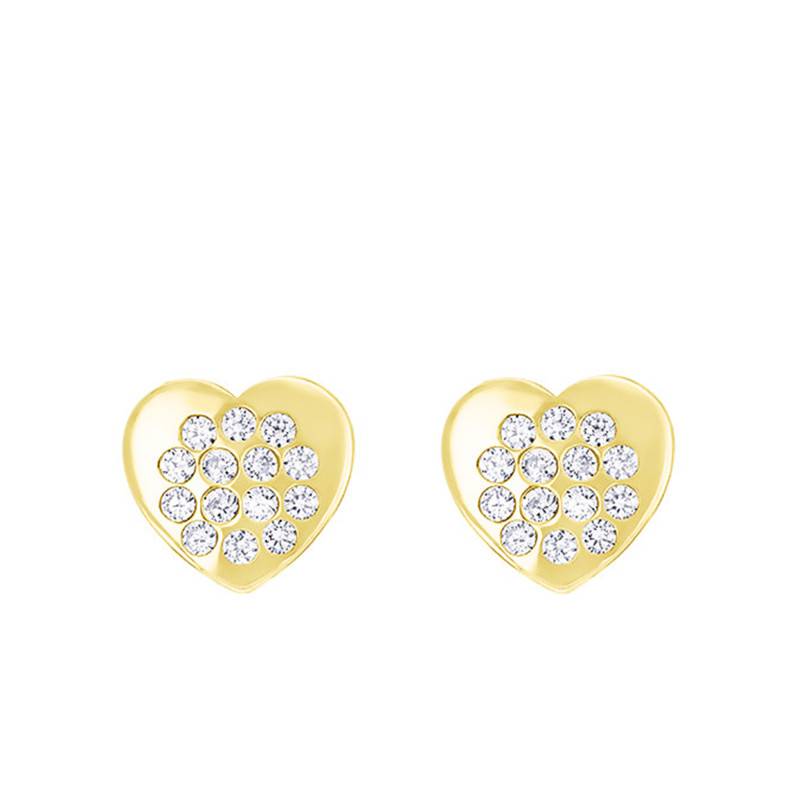 375 or 750 Yellow Gold Heart Earrings - Bambins