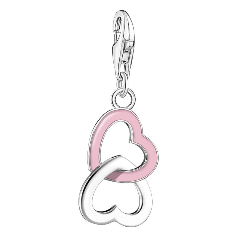 925 Silver Pink Intertwined Hearts Charm Pendant - 2013-007-9 - Thomas Sabo