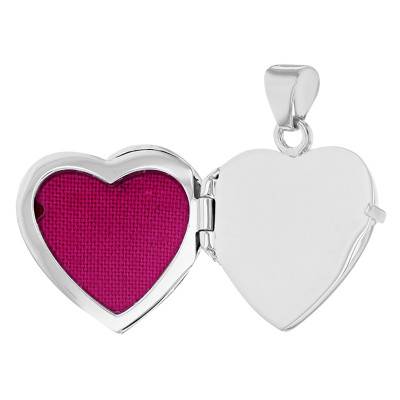 925 Silver Heart Flower Photo Locket Pendant - Artemis
