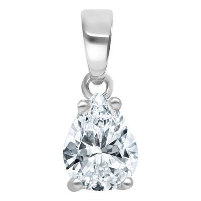 Pendentif Diamant Solitaire Poire 0,25 ct en Or Blanc 750 - Divine