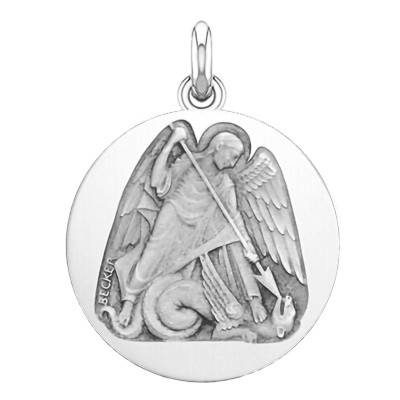 Médaille Saint Michel en Argent 925, Diamètres 15, 18 et 20 mm - Becker