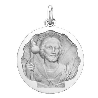 Médaille Saint Jacques en Argent 925, Diamètres 15, 18 et 20 mm - Becker
