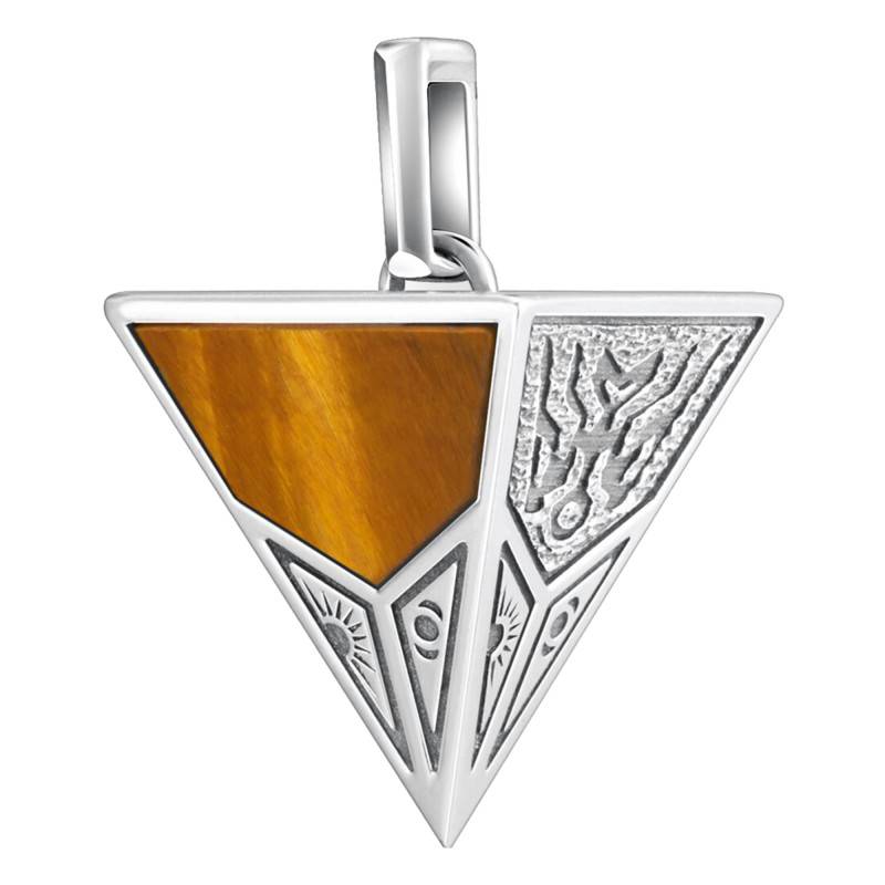 925 Silver, Tiger's Eye & Onyx Pyramid Pendant - PE952-507-7 - Thomas Sabo