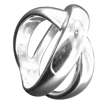 925 Silver Audrey Crossed Bands Ring - Clio Blue