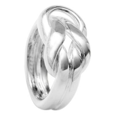 Nautical Knot 925/1000 Silver Ring - Clio Blue
