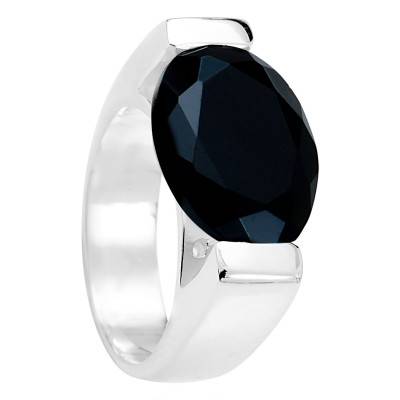 "Germaine Black Onyx 925 Silver Ring" - Clio Blue
