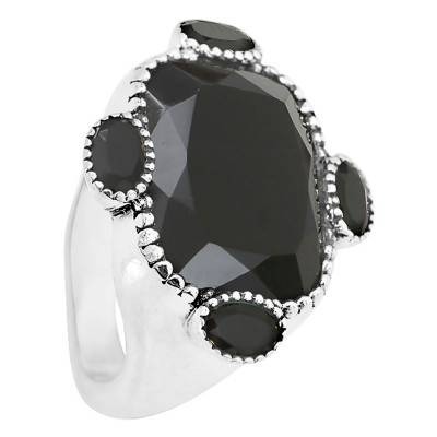 Frida 925/1000 Silver & Black Onyx Ring - Clio Blue