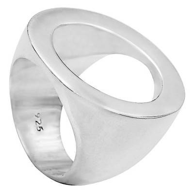 Open Circle 925 Silver Ring - Clio Blue