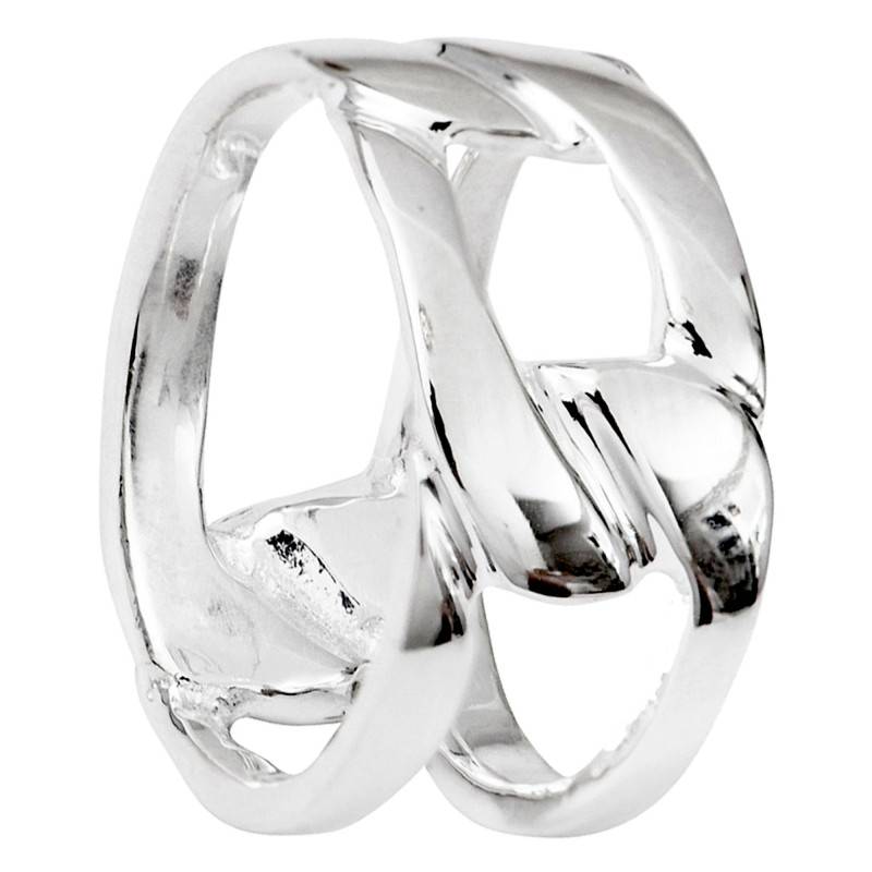 925 Silver Twisted Openwork Ring - Clio Blue