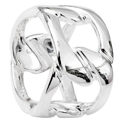 925 Silver Wide Openwork Ring - Clio Blue